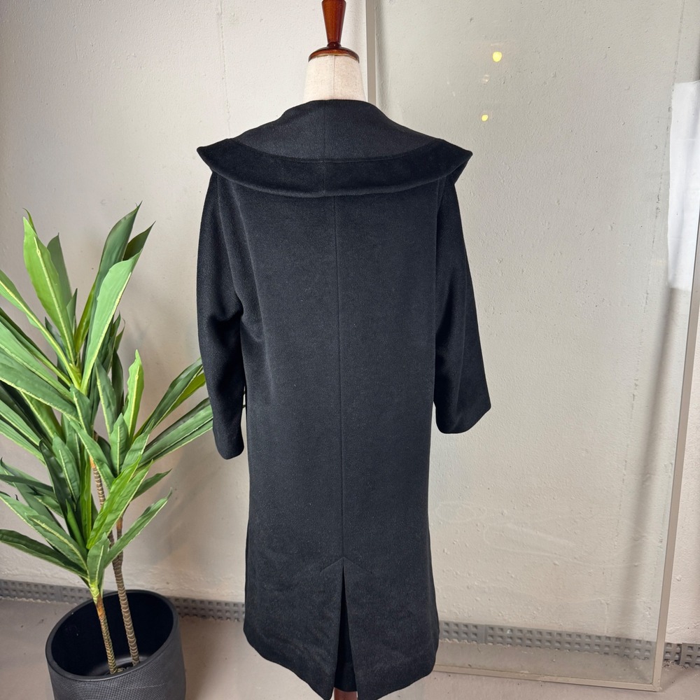 Vintage 1960s Cuddle Coat Black Shawl Collar Long Coat John Wanamaker S/M - Picture 5 of 8